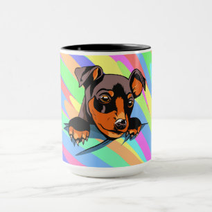 Mug Conception de chiot teckel noir mignon
