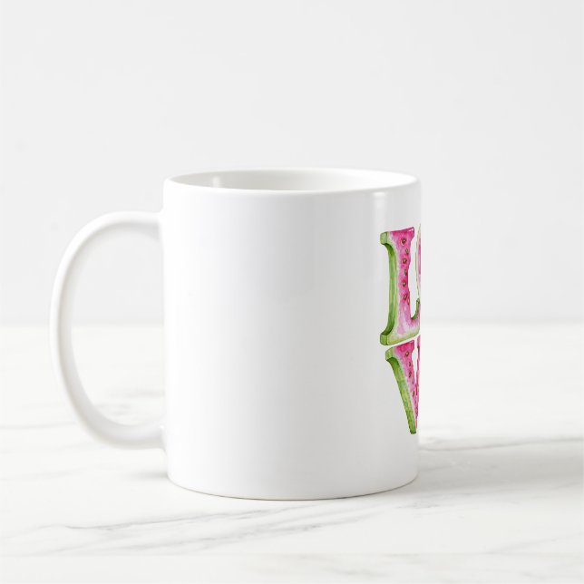 Mug Conception de cœur d'amour de pastèque mignonne (Gauche)