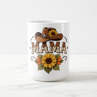 Mug Conception de cowgirl tournesol maman western