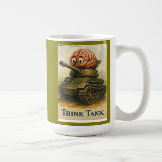 Mug Conception de dessin animé de char de réflexion fa (Droite)