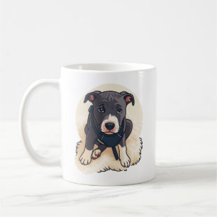 Mug Conception de dessin animé de chiot Pitbull mignon