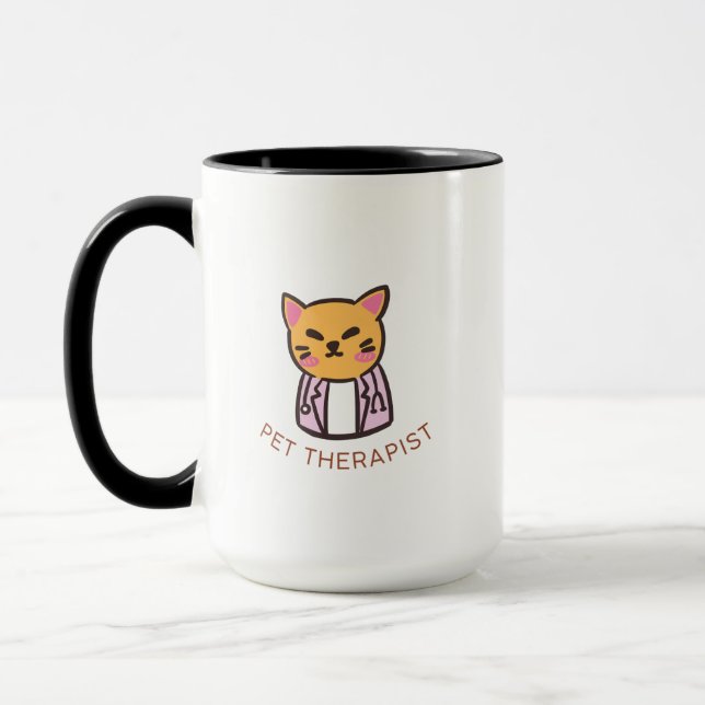 Mug Conception de dessin animé de thérapeute animalier (Gauche)