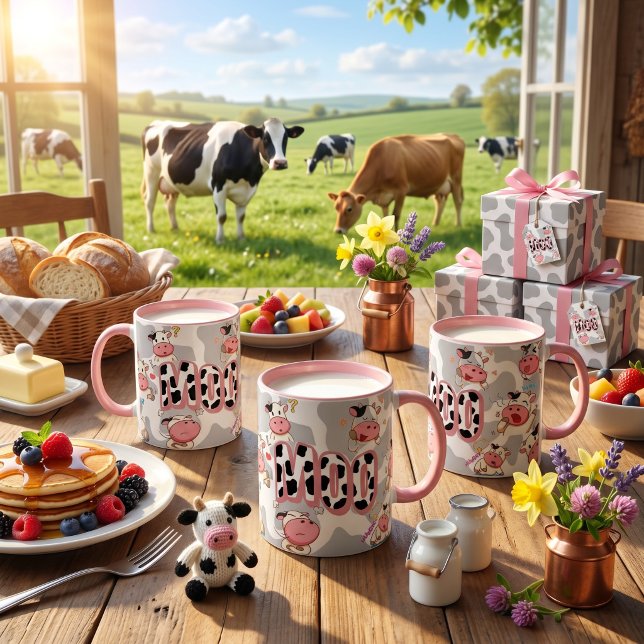 Mug Conception de dessin animé « Moo Cow » mignonne (Créateur téléchargé)