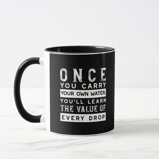 Mug Conception de devis de sagesse - Valeur de chaque  (Gauche)