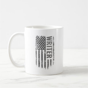Mug Conception de drapeau USA en détresse pour écrivai