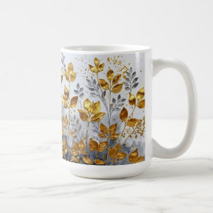 Mug Conception de feuilles dorées décoratives