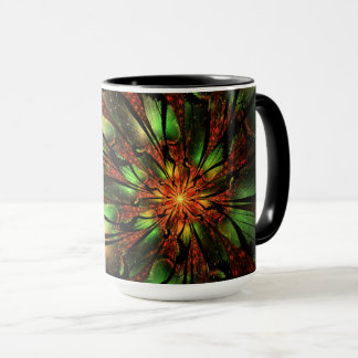 Mug Conception de fleur fractale abstraite.