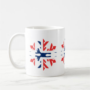 Mug Conception de flocon de neige d'hiver de drapeau