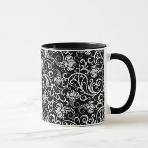 Mug Conception de fond de fleurs de dalmatien noir mig