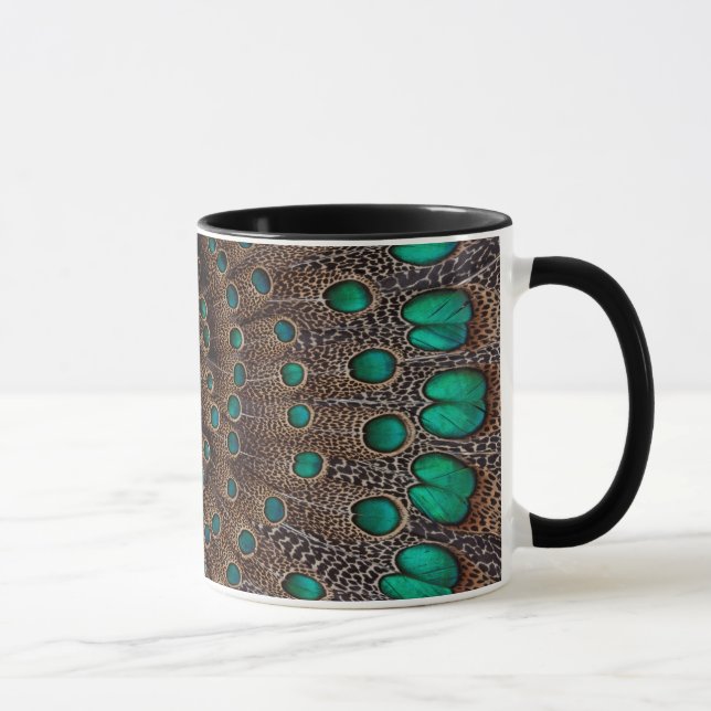 Mug Conception de fractale de plume de faisan (Droite)