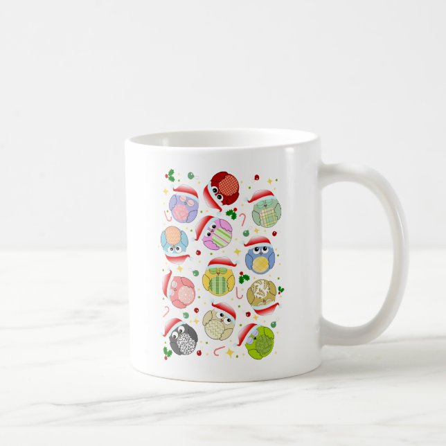 Mug Conception de hiboux de Noël (Droite)