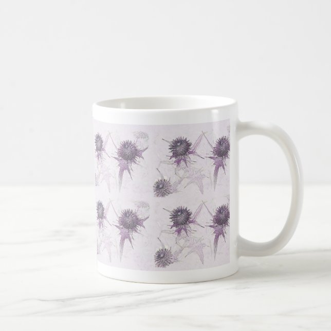 Mug Conception de la nature de chardon pourpre (Droite)