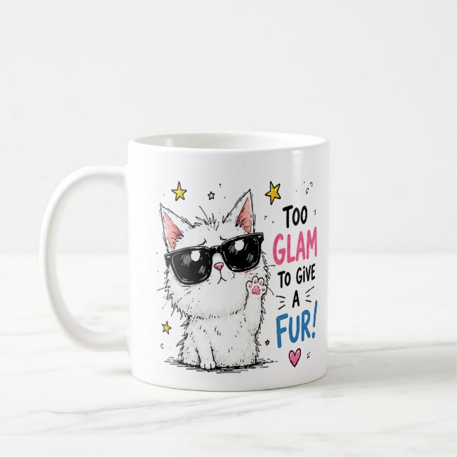 Mug Conception de lunettes de soleil pour chat cool (Gauche)
