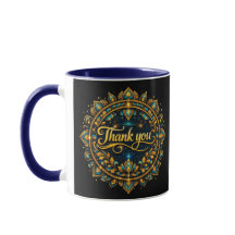 Conception de mandala élégant "Merci" doré avec Lu