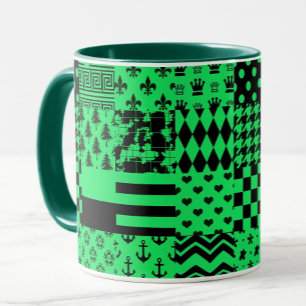 Mug Conception de maquette Motif mixte en noir vert