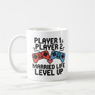 Mug Conception de mise à niveau d'un couple de joueurs