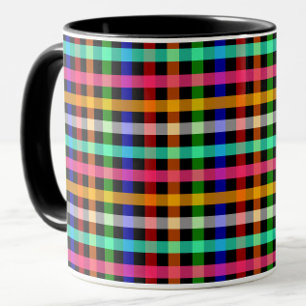 Mug Conception de Motif de carte En vichy multicolore 
