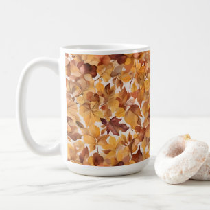 Mug Conception de motif de couleurs feuillues ombragée