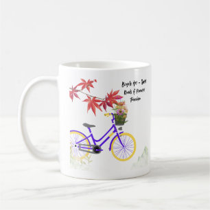 Mug Conception de motivation de bicyclette florale
