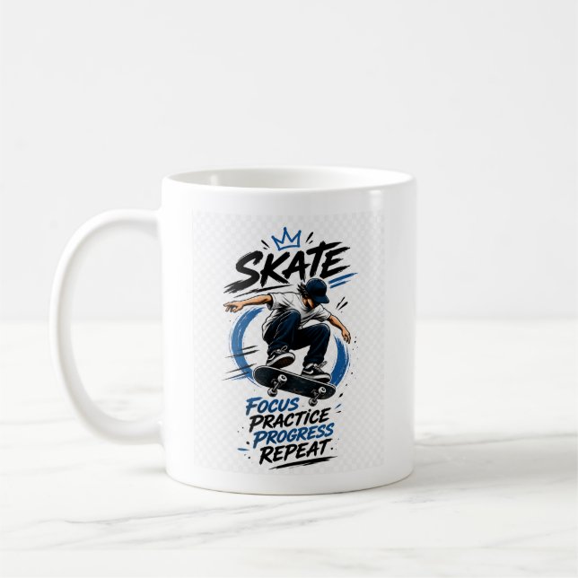 Mug Conception de motivation de skateboard  (Gauche)