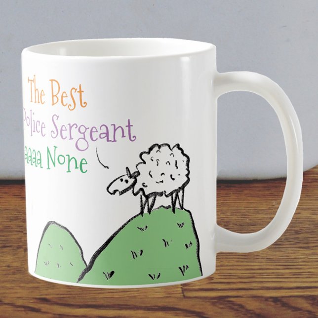 Mug Conception de mouton pour le sergent de police Cof (Créateur téléchargé)
