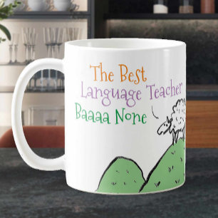 Mug Conception de mouton pour un enseignant de langue 
