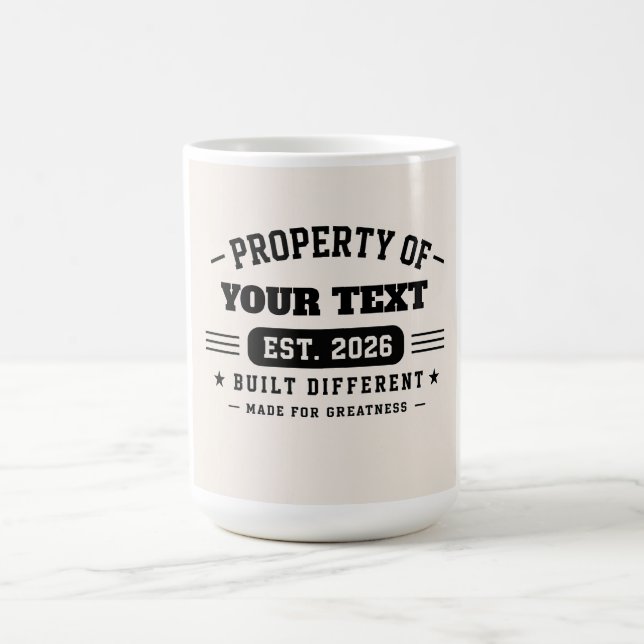 Mug Conception de nom personnalisé – T moderne minimal (Centre)