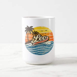 Mug Conception de nom Sunset Retro Leo
