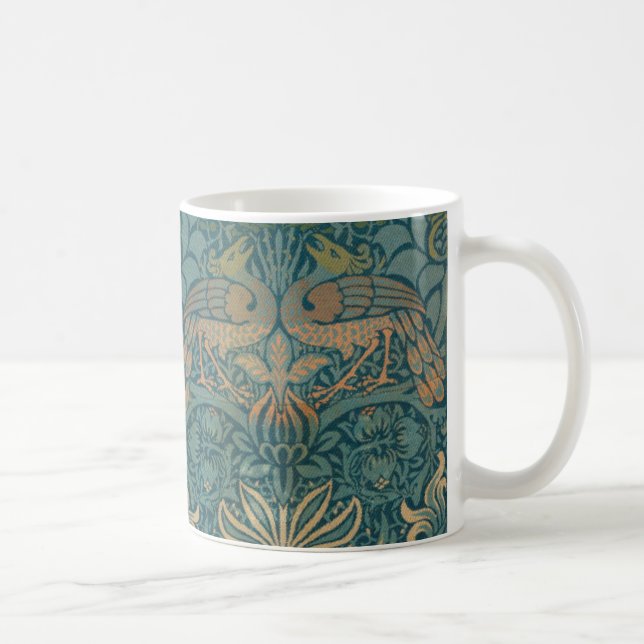 Mug Conception de paon de William Morris et de textile (Droite)
