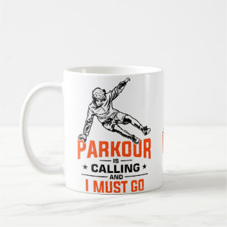 Mug Conception de parcours d'obstacles de parkour drôl