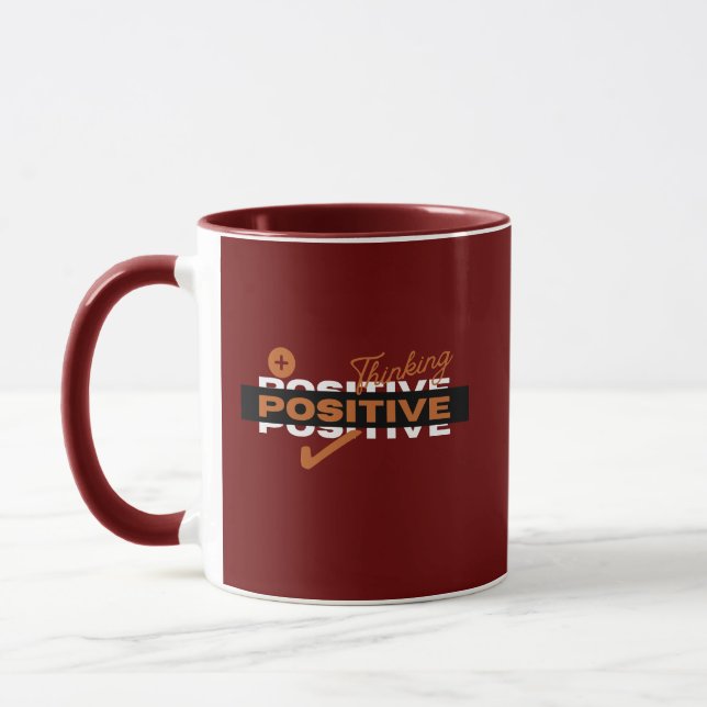 Mug Conception de pensée positive Classique café deux  (Gauche)