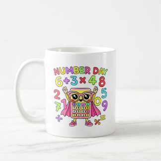 Mug Conception de personnage de calculatrice mignonne 