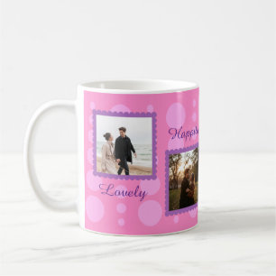 Mug Conception de photo de couple rose avec café de te