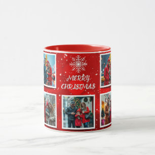 Mug Conception de photo de famille de Noël moderne élé