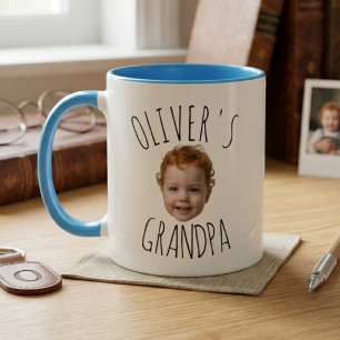 Mug Conception de photo de grand-père au visage de béb