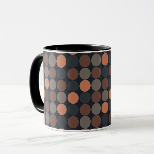 Mug Conception de points de cercle géométrique de terr (Devant gauche)