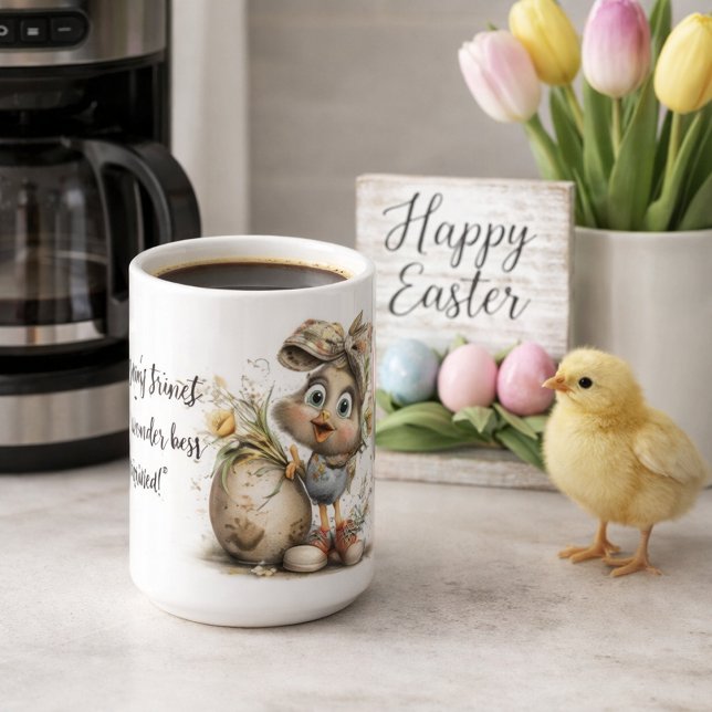 Mug Conception de poussin printanier fantaisiste (Créateur téléchargé)