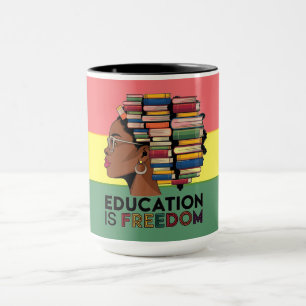 Mug Conception de profil afro Éducation est Liberté