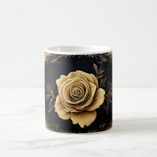 Mug Conception de rose artistique dorée avec des détai