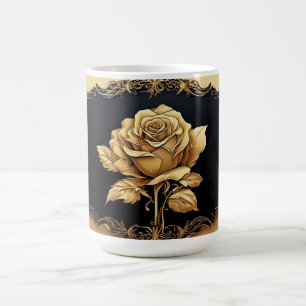 Mug Conception de rose artistique dorée avec détails o