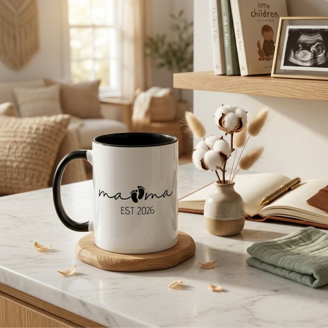Mug Conception de script moderne année Mama Est (Créateur téléchargé)