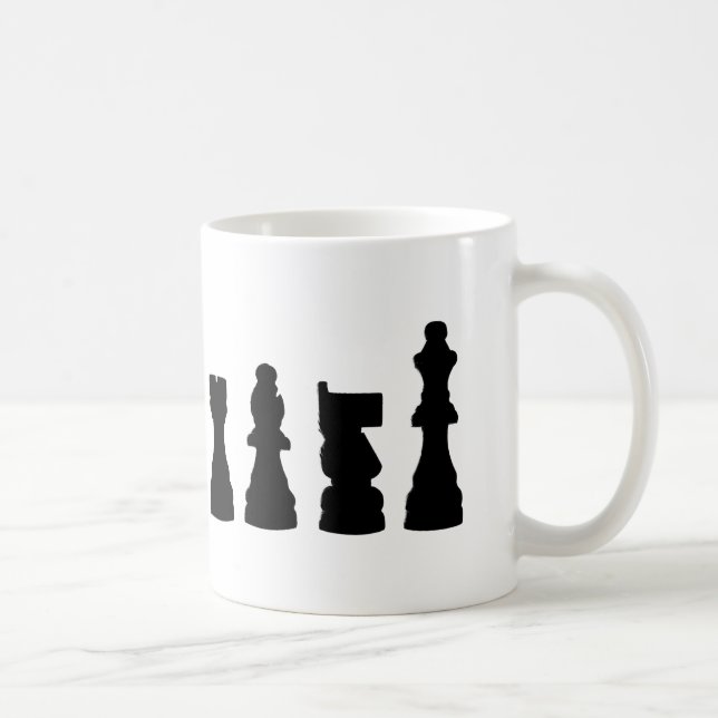 Mug Conception de silhouette de pièce d'échecs (Droite)