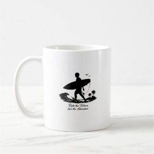 Mug Conception de silhouette de surf Ride The Waves Ad