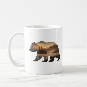 Mug Conception de silhouette d'ours avec vue sur couch