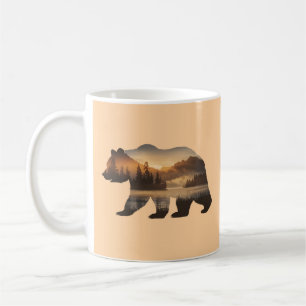 Mug Conception de silhouette d'ours avec vue sur couch