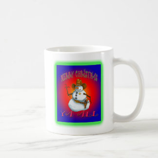 Mug Conception de Snowman coloré western Howdy