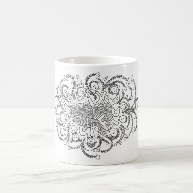 Mug Conception de tangles en noir et blanc "Relax your (Centre)