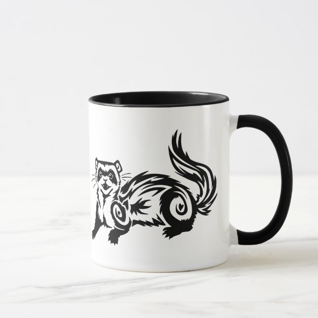 Mug Conception de tatouage de Ferret Tribal (Droite)