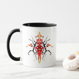 Mug Conception de tatouage tribal de masque abstrait -