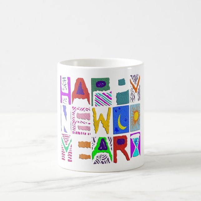 Mug Conception de texte "Bonne année" (Centre)